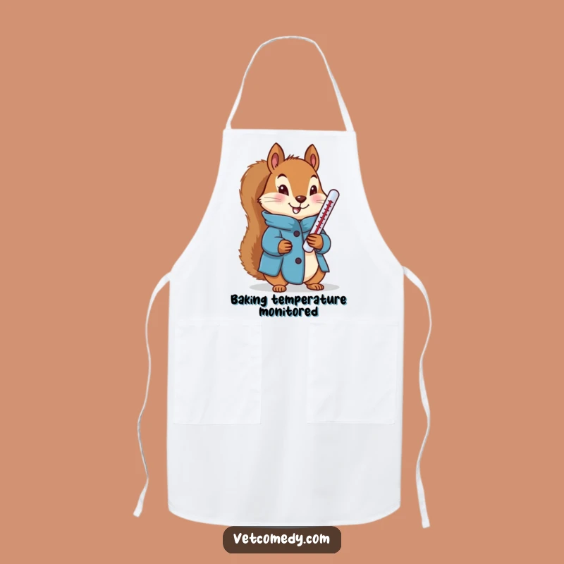 Funny Squirrel Doctor Apron: Determined Blue Coat Squirrel Thermometer, Useful Funny Gift