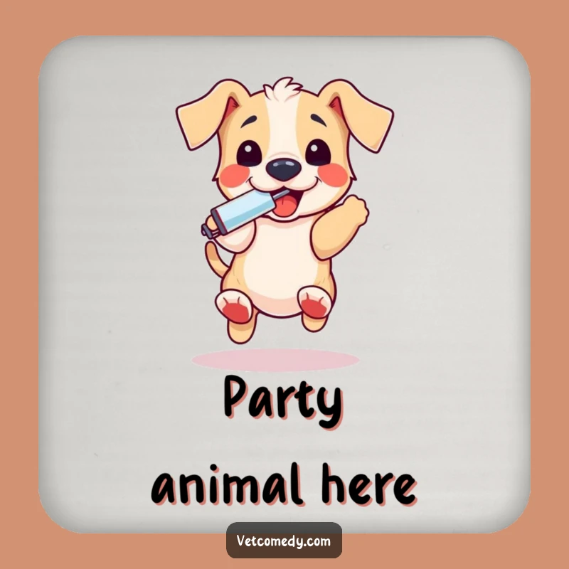 Funny Puppy Thermometer Coaster - Playful Pup Protection - Unique Pet Gift Accessory