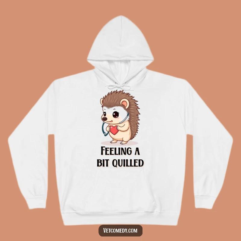Funny Hedgehog Doctor Hoodie - Cozy & Determined Listening To Its Heart - Perfect Warm Vet Gift