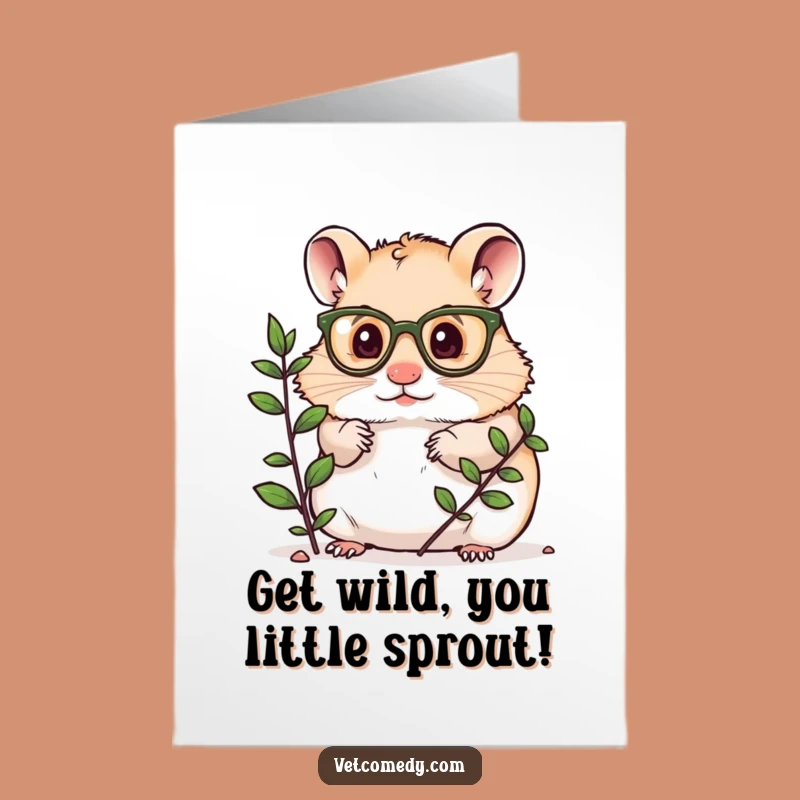 Free Printable Birthday Card: Funny Hamster Scientist Humor Downloadable Greeting, Perfect for Curious Minds
