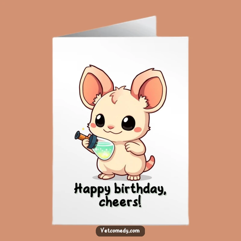 Free Printable Funny Birthday Card: Curious Syringe Creature for a Lively Downloadable Gift