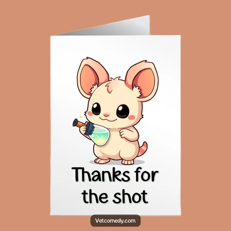 Free Printable Thank You Card: Syringe Creature's Sparkling Gratitude Downloadable Gift