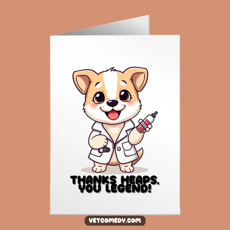 Free Printable Thank You Card: Grateful Dog Vet Humor Downloadable Greeting, Perfect Appreciation Gift
